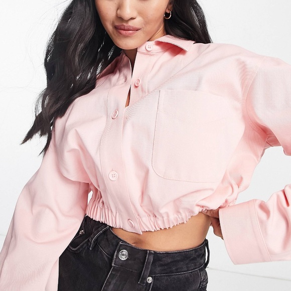ASOS Cropped Shirt Shacket - US10 - New - Picture 4 of 4